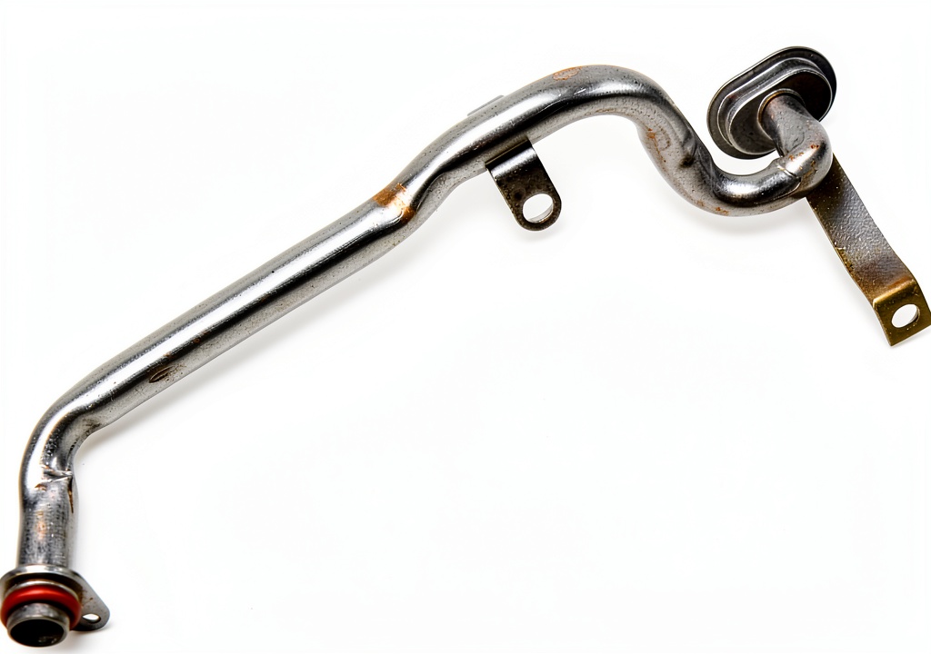 Engine oil pump pick‑up tube installed in a Chevrolet engine