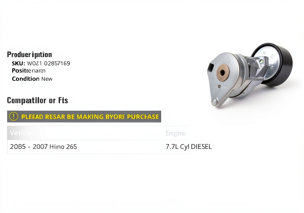 Balance shaft belt tensioner for Hino 268