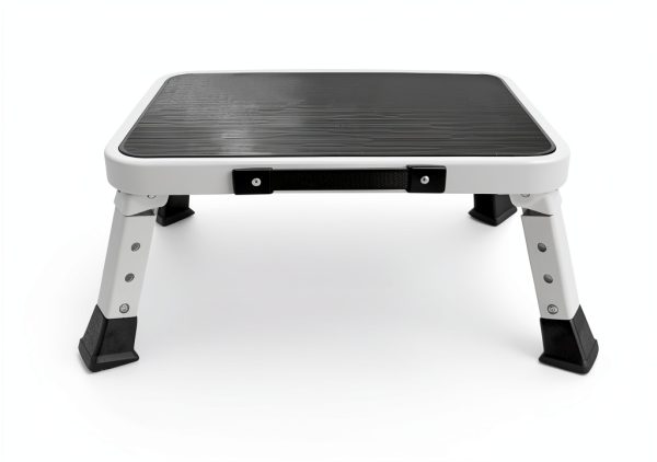 HYMIC Foldable Alloy Steel RV Step Stool Black 15.2 Inch-6