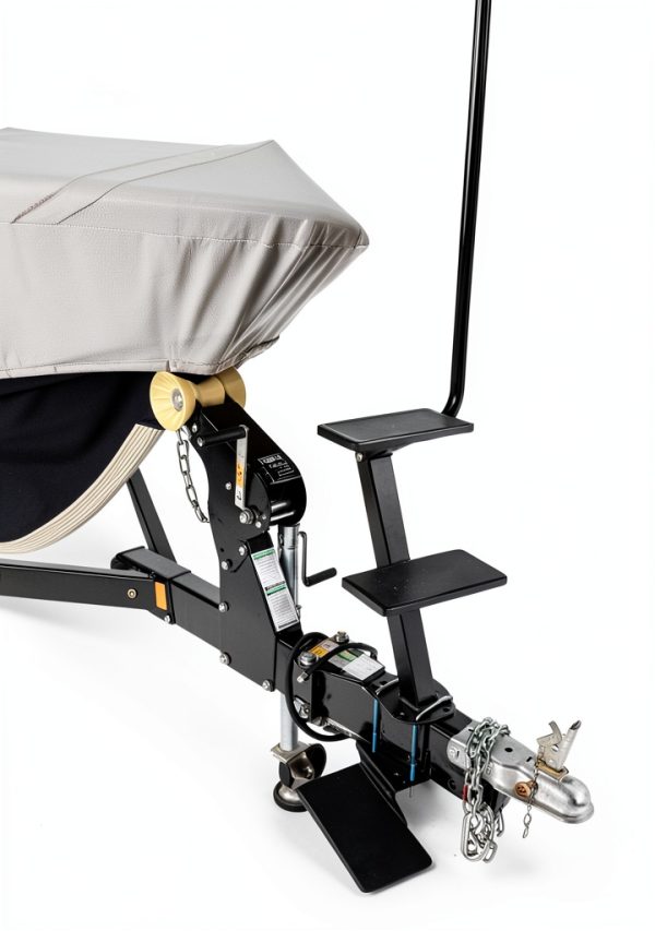 Boat Trailer Step OUTPRIZE 3-Step Black Alloy Steel Side Mount-5