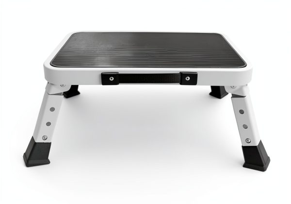 HYMIC Foldable Alloy Steel RV Step Stool Black 15.2 Inch-7
