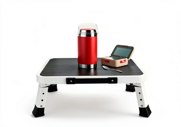 HYMIC Foldable Alloy Steel RV Step Stool Black 15.2 Inch-5