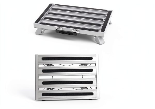 RV Step Stool Homeon Wheels Adjustable Folding Platform Gray SP-200-3