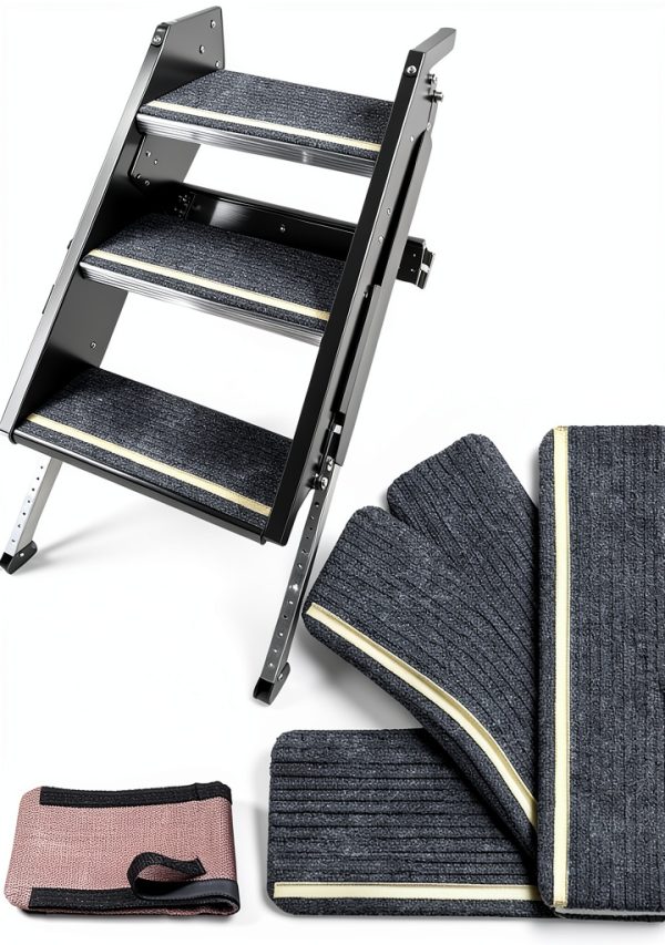 Flamesio RV Step Rug 24 x 7.5 Inch Non‑Slip Carpet 4 Pack-0