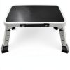 HYMIC Foldable Alloy Steel RV Step Stool Black 15.2 Inch-0