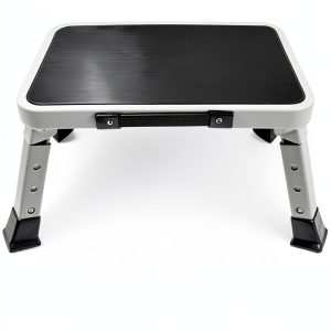 HYMIC Foldable Alloy Steel RV Step Stool Black 15.2 Inch-0