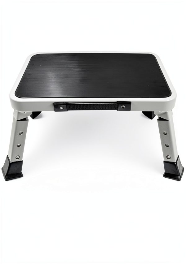 HYMIC Foldable Alloy Steel RV Step Stool Black 15.2 Inch-0