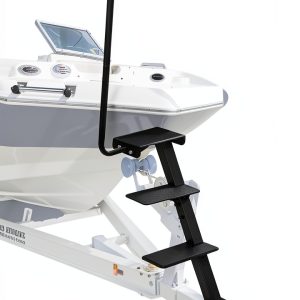 Boat Trailer Step OUTPRIZE 3-Step Black Alloy Steel Side Mount-0