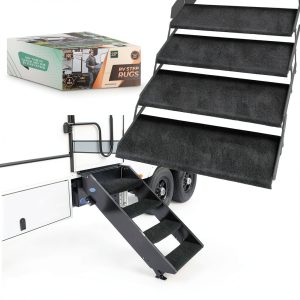 RV Step Rug LATCH.IT Double‑Layer Polyester 3‑Pack 23‑Inch Wide Black-0