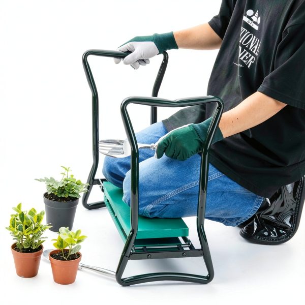 Garden Kneeler LeJoy Seat with Tool Bags and Claw Gloves Green-1