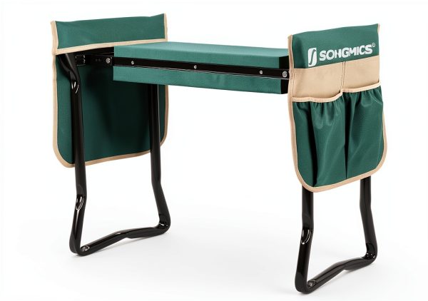 Garden Kneeler SONGMICS Seat with 2 Tool Bags Dark Green UGGK50L-0