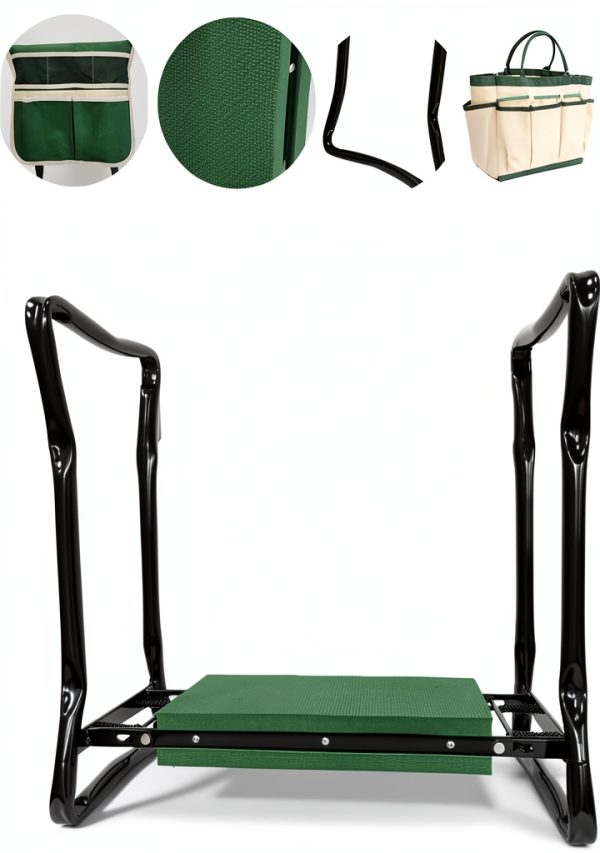 Garden Kneeler and Seat CNHZ FLOURISH Foldable Green Workseat-3