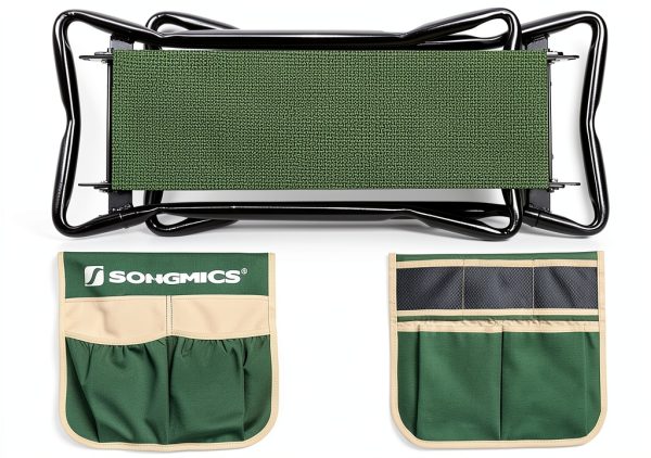 Garden Kneeler SONGMICS Seat with 2 Tool Bags Dark Green UGGK50L-7