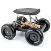 Gardening Stool Pure Garden Rolling Seat with Wheels - Black-5