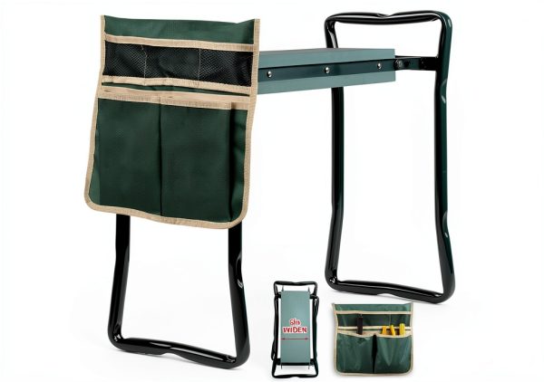 Garden Kneeler and Seat, Portable Foldable Gardening Kneeling Bench Stool with Tool Pouch and EVA Foam Kneeling Pad, Gardening Gifts for Women, Men, Gardeners, Seniors-0