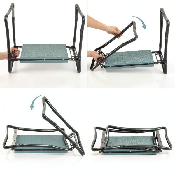 SUPER DEAL Folding Garden Kneeler and Seat with Free Tool Pouches - EVA Foam Pad Protects Your Knees - Sturdy and Lightweight, Gardening Gifts for Women Men-4