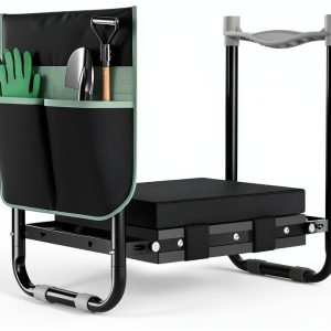 Garden Kneeler KeepTrim 2-in-1 Foldable Seat with Tool Pouch Black 21"-0
