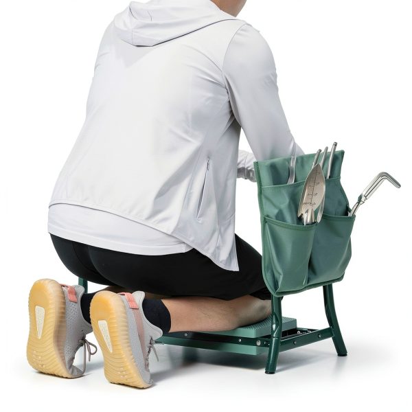 Garden Kneeler Seat Stool by HomGarden Foldable with Tool Pouch-8