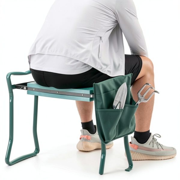 Garden Kneeler Seat Stool by HomGarden Foldable with Tool Pouch-1