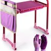 Colwelt Garden Kneeler Upgraded, Gardening Kneelers Stool with Rugged & Sturdy Steel Frame, Garden Seat and Kneeler Bench with Tool Pouch, EVA Foam Pad Protects Your Knees(Purple)-0