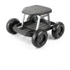 Gardening Stool Pure Garden Rolling Seat with Wheels - Black-2