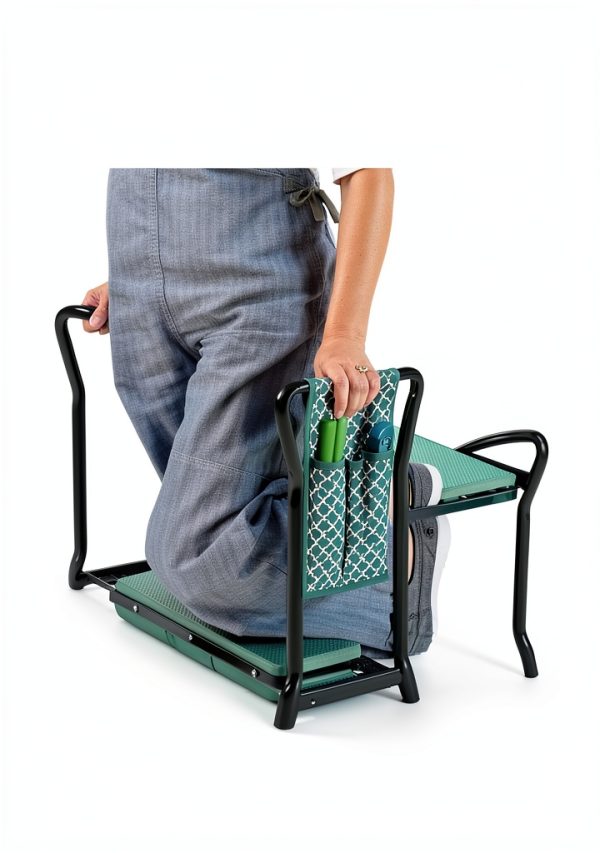 Garden Kneeler And Stool - Foldable Garden Seat For Storage - EVA Foam - Heavy Duty and Lightweight Gardening Yard Tools - Great for Gardening Gifts for Women - Bench Comes With Tool Pouch and Gloves-1