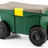 Rolling Garden Cart with Seat - Plastic Storage Bench by Pure Garden-0