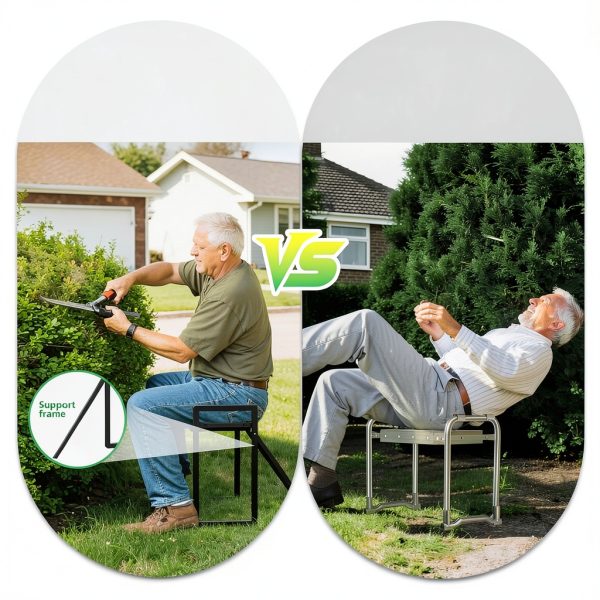 Onadak Heavy Duty Garden Kneeler Seat 400lb Stool with Tool Bag Black-3