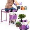 Colwelt Garden Kneeler Upgraded, Gardening Kneelers Stool with Rugged & Sturdy Steel Frame, Garden Seat and Kneeler Bench with Tool Pouch, EVA Foam Pad Protects Your Knees(Purple)-6
