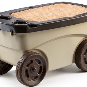 Garden Scooter Suncast 4-Wheel Workseat with Drink Holders Tan-0