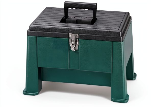 Step N Store 20 inch Green stool box Commercial Plastics-1