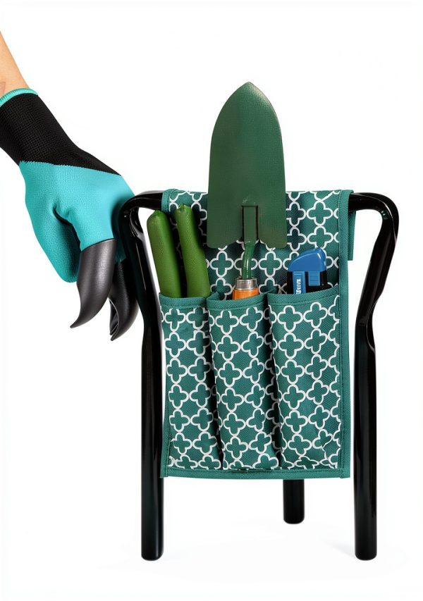Garden Kneeler And Stool - Foldable Garden Seat For Storage - EVA Foam - Heavy Duty and Lightweight Gardening Yard Tools - Great for Gardening Gifts for Women - Bench Comes With Tool Pouch and Gloves-4