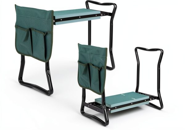 SUPER DEAL Folding Garden Kneeler and Seat with Free Tool Pouches - EVA Foam Pad Protects Your Knees - Sturdy and Lightweight, Gardening Gifts for Women Men-1