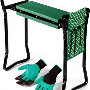 Garden Kneeler And Stool - Foldable Garden Seat For Storage - EVA Foam - Heavy Duty and Lightweight Gardening Yard Tools - Great for Gardening Gifts for Women - Bench Comes With Tool Pouch and Gloves-0