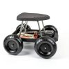 Gardening Stool Pure Garden Rolling Seat with Wheels - Black-6