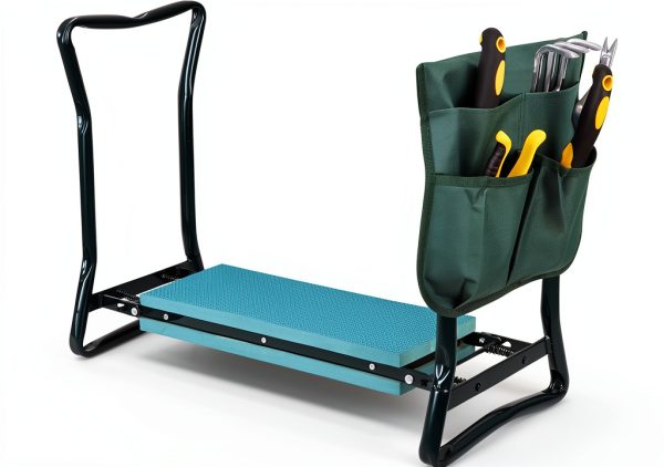 SUPER DEAL Folding Garden Kneeler and Seat with Free Tool Pouches - EVA Foam Pad Protects Your Knees - Sturdy and Lightweight, Gardening Gifts for Women Men-5
