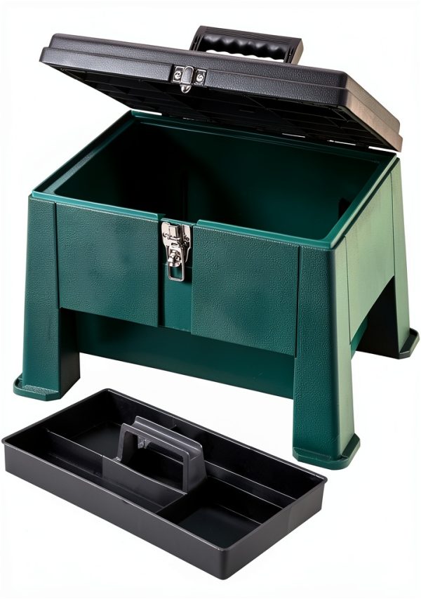 Step N Store 20 inch Green stool box Commercial Plastics-0