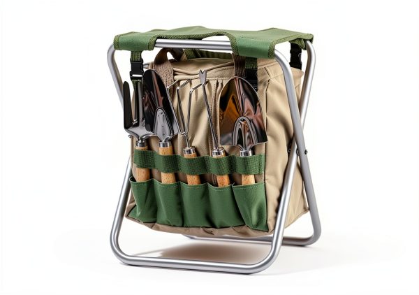 PICNIC TIME Folding Garden Kneeler Seat with Tool Set, Olive Green-1