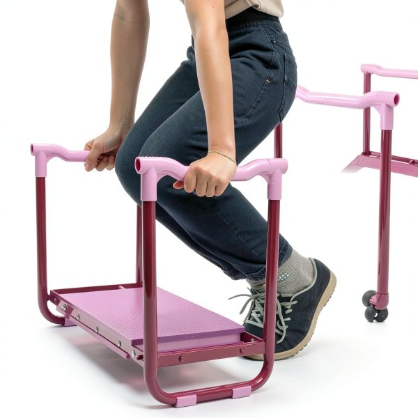 Colwelt Garden Kneeler Upgraded, Gardening Kneelers Stool with Rugged & Sturdy Steel Frame, Garden Seat and Kneeler Bench with Tool Pouch, EVA Foam Pad Protects Your Knees(Purple)-2