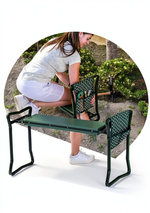 Garden Kneeler And Stool - Foldable Garden Seat For Storage - EVA Foam - Heavy Duty and Lightweight Gardening Yard Tools - Great for Gardening Gifts for Women - Bench Comes With Tool Pouch and Gloves-7