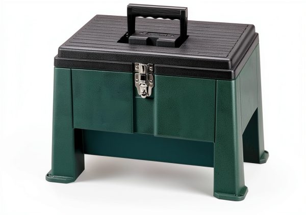 Step N Store 20 inch Green stool box Commercial Plastics-2