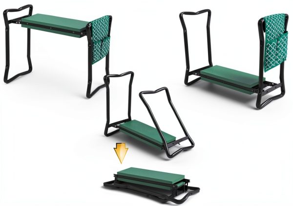 Garden Kneeler And Stool - Foldable Garden Seat For Storage - EVA Foam - Heavy Duty and Lightweight Gardening Yard Tools - Great for Gardening Gifts for Women - Bench Comes With Tool Pouch and Gloves-6