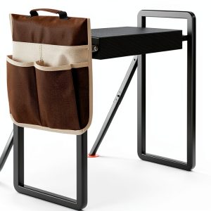 Onadak Heavy Duty Garden Kneeler Seat 400lb Stool with Tool Bag Black-0