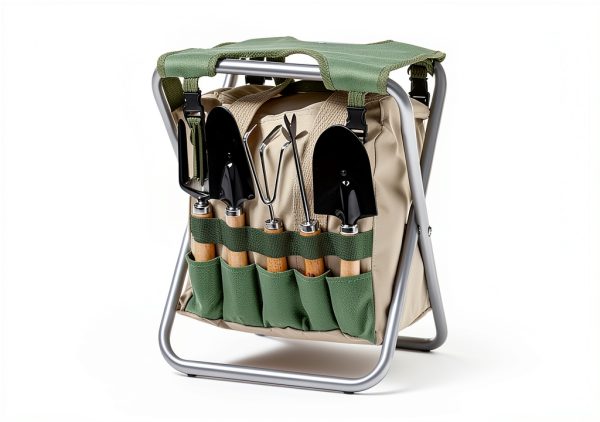 PICNIC TIME Folding Garden Kneeler Seat with Tool Set, Olive Green-5