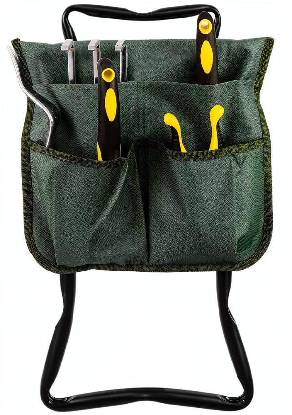 Garden Kneeler Seat Stool by HomGarden Foldable with Tool Pouch-5