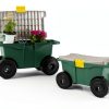 Rolling Garden Cart with Seat - Plastic Storage Bench by Pure Garden-5