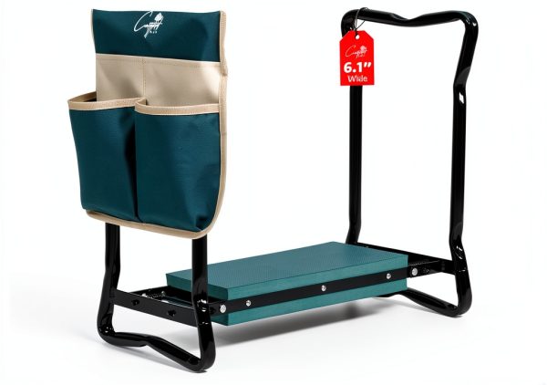 Garden Seat and Kneeler Courtyard Dew 6.1" Wide EVA Cushion Green-0