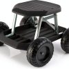 Gardening Stool Pure Garden Rolling Seat with Wheels - Black-0