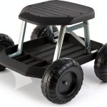 Gardening Stool Pure Garden Rolling Seat with Wheels - Black-0