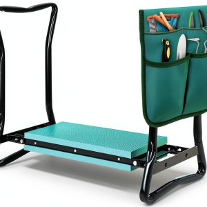 SUPER DEAL Folding Garden Kneeler and Seat with Free Tool Pouches - EVA Foam Pad Protects Your Knees - Sturdy and Lightweight, Gardening Gifts for Women Men-0